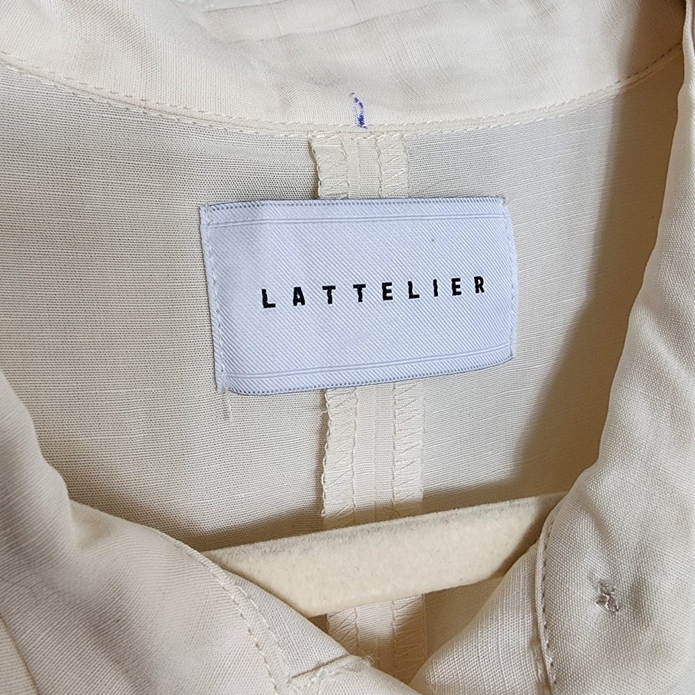 Lattelier Straight Belted Long-Sleeve Jumpsuit In Natural White Womans Small - Picture 6 of 16